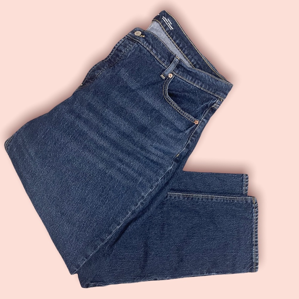 High Rise Slouchy Straight Button Fly Old Navy Dark Jeans